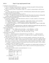 Chapter 4, Propositional Calculus