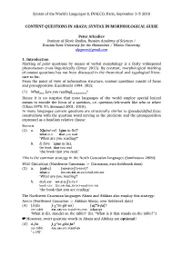Content Questions in Abaza: Syntax in Morphological Guise