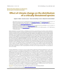 Effect of Climate Change on the Distribution of a Critically Threatened Species