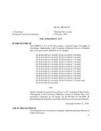 File No. MF 009-99 L. Kamerman ) Thursday, the 21St Day Mining And
