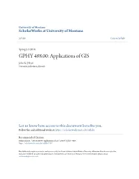 GPHY 488.00: Applications of GIS John N