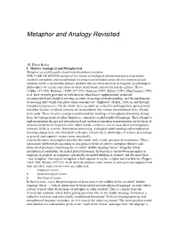 Metaphor and Analogy Revisited