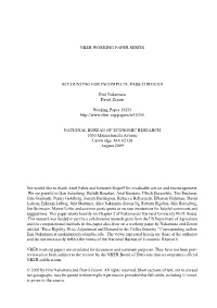 Nber Working Paper Series Accounting for Incomplete