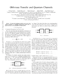 Oblivious Transfer and Quantum Channels