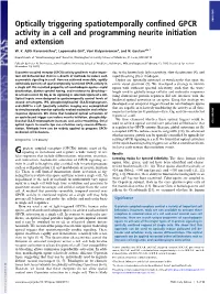 Optically Triggering Spatiotemporally Confined GPCR Activity in a Cell And