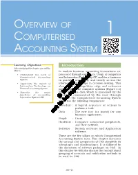 Overview of Computerised Accounting System