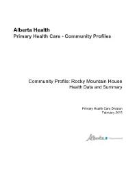 Rocky Mountain House Health Data and Summary