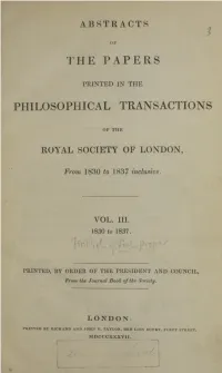 % the Papers Philosophical Transactions