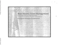 Bear Stearns Asset Management Collateral Manager Presentation