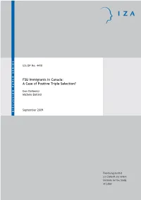 FSU Immigrants in Canada: a Case of Positive Triple Selection?