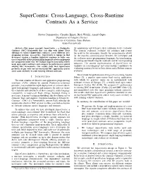 Supercontra: Cross-Language, Cross-Runtime Contracts As a Service