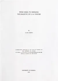 From Hegel to Hinduism : the Dialectic of E. M. Forster