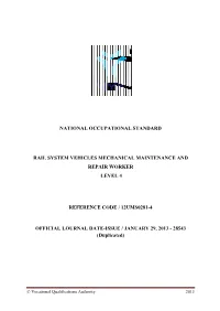 National Occupational Standard Rail System