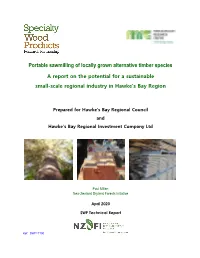 Portable Sawmilling of Locally Grown Alternative Timber Species