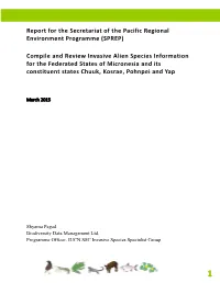 (SPREP) Compile and Review Invasive Alien Species Infor