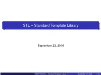 STL – Standard Template Library