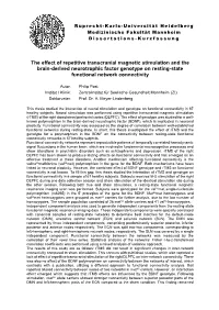The Effect of Repetitive Transcranial Magnetic Stimulation and the Brain-Derived Neurotrophic Factor Genotype on Resting-State Functional Network Connectivity