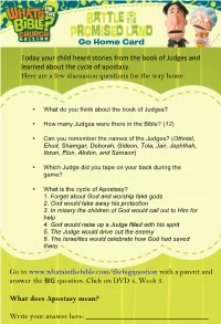 Today Your Child Heard Stories from the Book of Judges and Learned About the Cycle of Apostasy