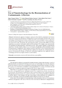 Use of Nanotechnology for the Bioremediation of Contaminants: a Review