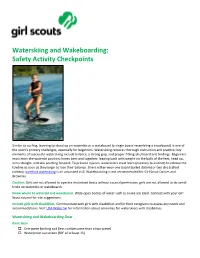 Waterskiing and Wakeboarding: Safety Activity Checkpoints