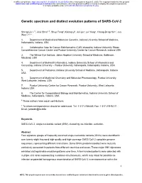 Genetic Spectrum and Distinct Evolution Patterns of SARS-Cov-2