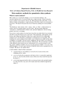Meta-Analysis: Methods for Quantitative Data Synthesis