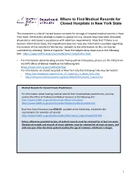 Where to Find Medical Records for Closed Hospitals in New York State