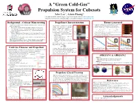A "Green Cold-Gas" Propulsion System for Cubesats