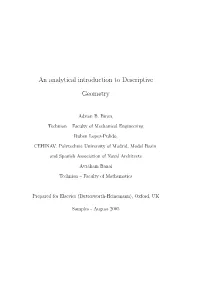 An Analytical Introduction to Descriptive Geometry