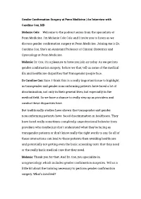 An Interview with Caroline Cox, MD Melanie Cole