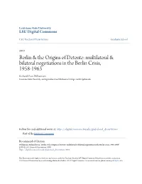 Berlin & the Origins of Detente