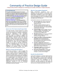 Community of Practice Design Guide
