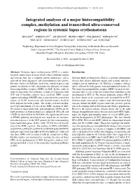 Integrated Analyses of a Major Histocompatibility Complex, Methylation and Transcribed Ultra-Conserved Regions in Systemic Lupus Erythematosus