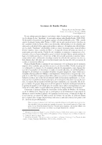 Lecturas De Emilio Prados