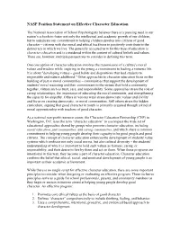 NASP Position Statement on Effective Character Education