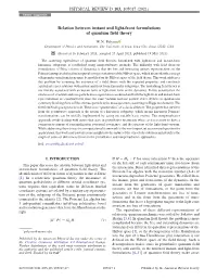 Relation Between Instant and Light-Front Formulations of Quantum Field Theory