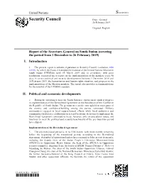 Secretary-General's Report on South Sudan
