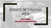 Basics of Finding Aids