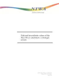 Fish and Invertebrate Values of the Styx River Catchment: a Strategic Review