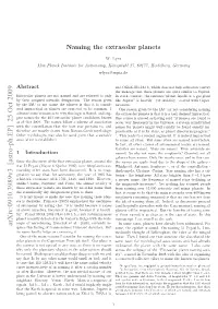 Naming the Extrasolar Planets