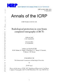 Radiological Protection in Cone Beam Computed Tomography