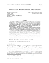 Solution-Graphs of Boolean Formulas and Isomorphism∗