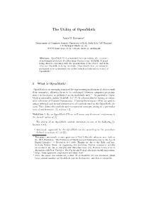 The Utility of Openmath