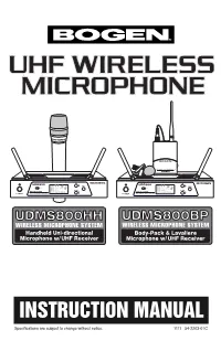 Wireless Microphone Manual
