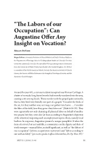 Can Augustine Offer Any Insight on Vocation? Megan Devore