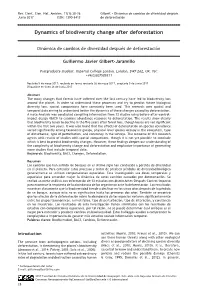 Dynamics of Biodiversity Change After Deforestation
