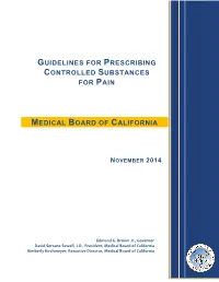 Guidelines for Prescribing Controlled Substances for Pain