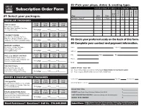 Subscription Order Form Consult Package Descriptions for Seating Type Eligibility