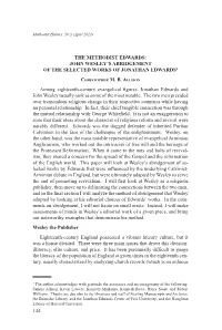 144 the Methodist Edwards: John Wesley's Abridgement Of