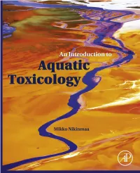 AN INTRODUCTION to AQUATIC TOXICOLOGY This Page Intentionally Left Blank Â€ƒÂ€ an INTRODUCTION to AQUATIC TOXICOLOGY